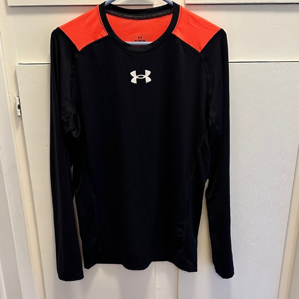 Men’s Under Armour Black & Salmon Heatgear